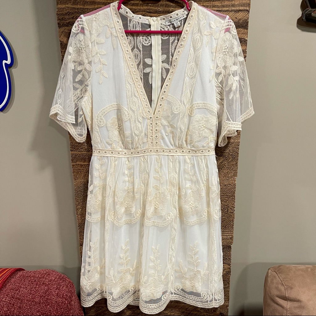 Cream Boho Lace Dress